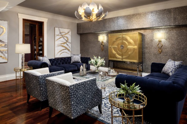 White and gold leaf petal chandelier
